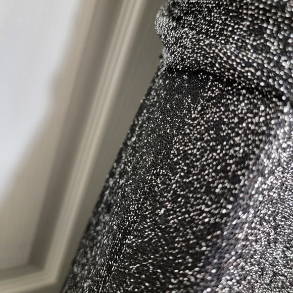 VINTAGE SILVER EVENING DRESS - Picture 7 of 10